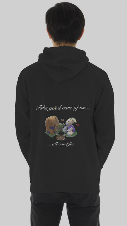 Take good care of us … Unisex essential eco hoodie