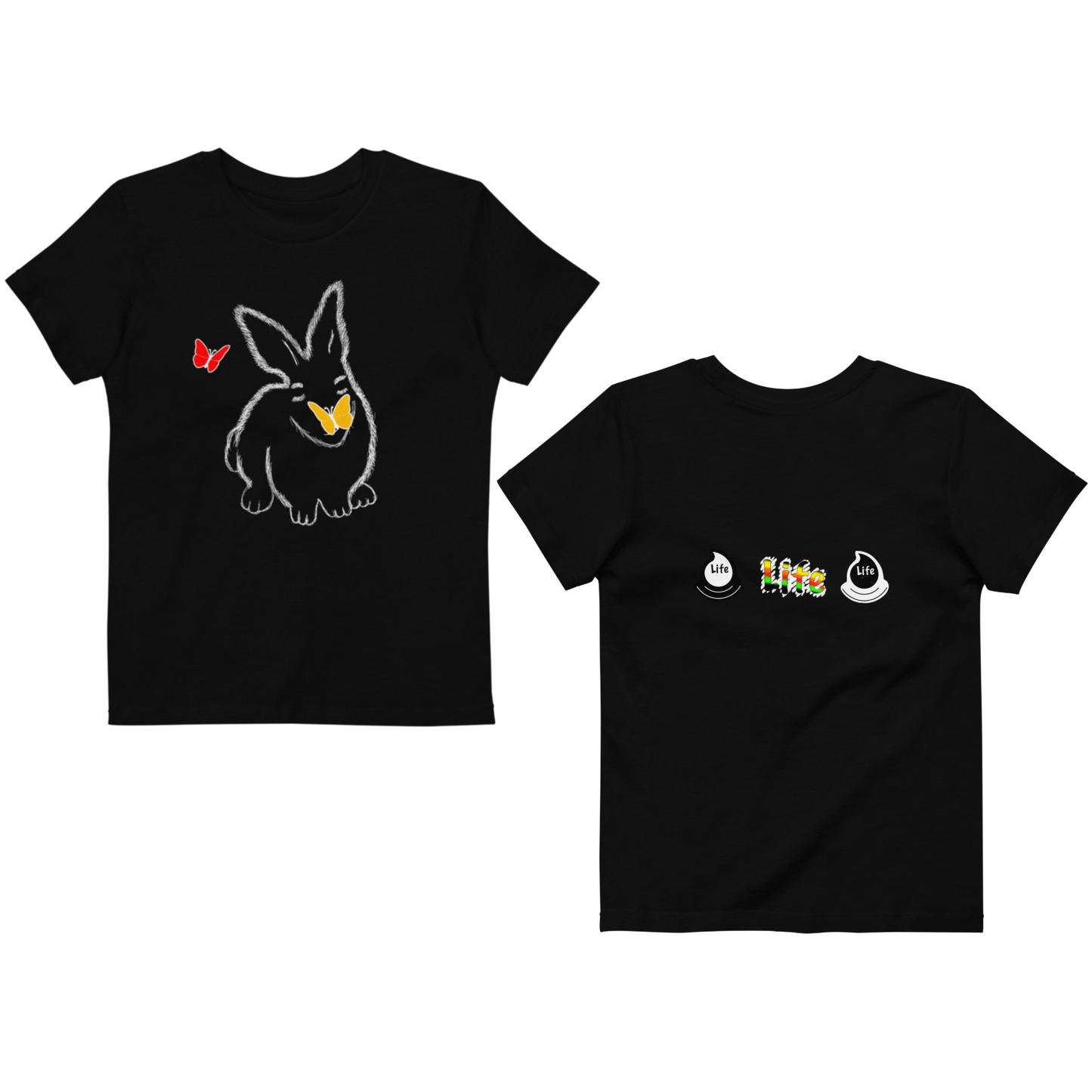 The life of a bunny! Organic cotton kids t-shirt