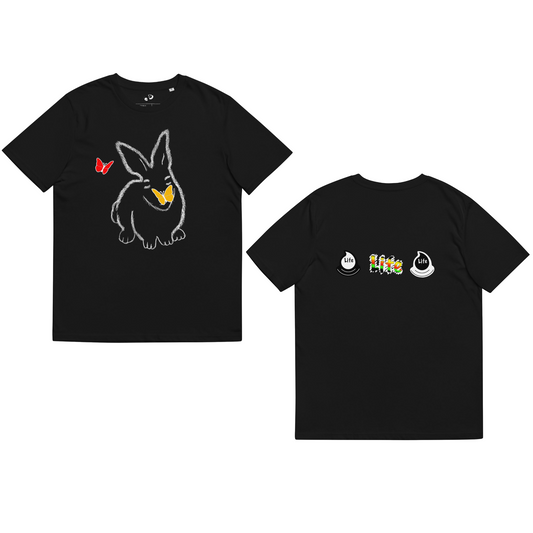 The life of a bunny! Men unisex organic cotton t-shirt