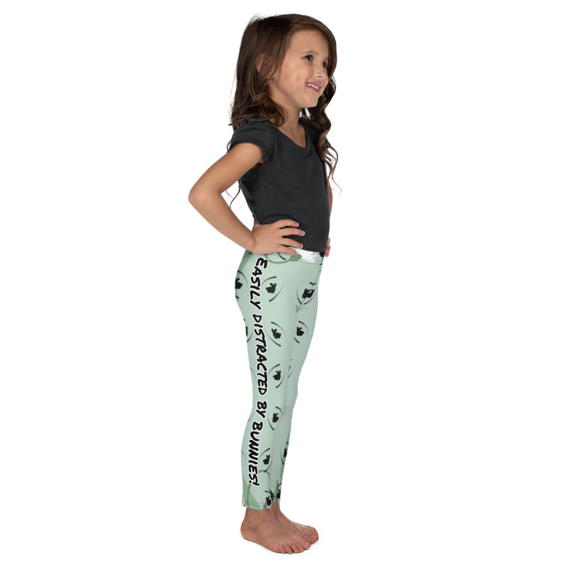 Easily distracted by bunnies! Kid's Leggings