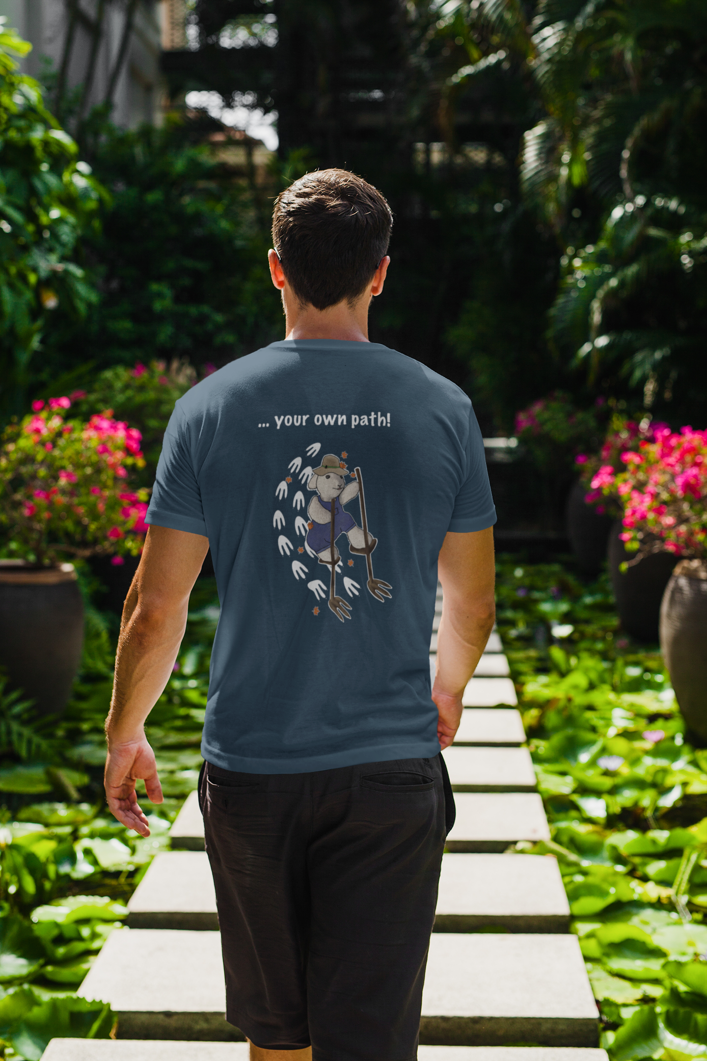 Follow ... your own path! Men unisex organic cotton t-shirt