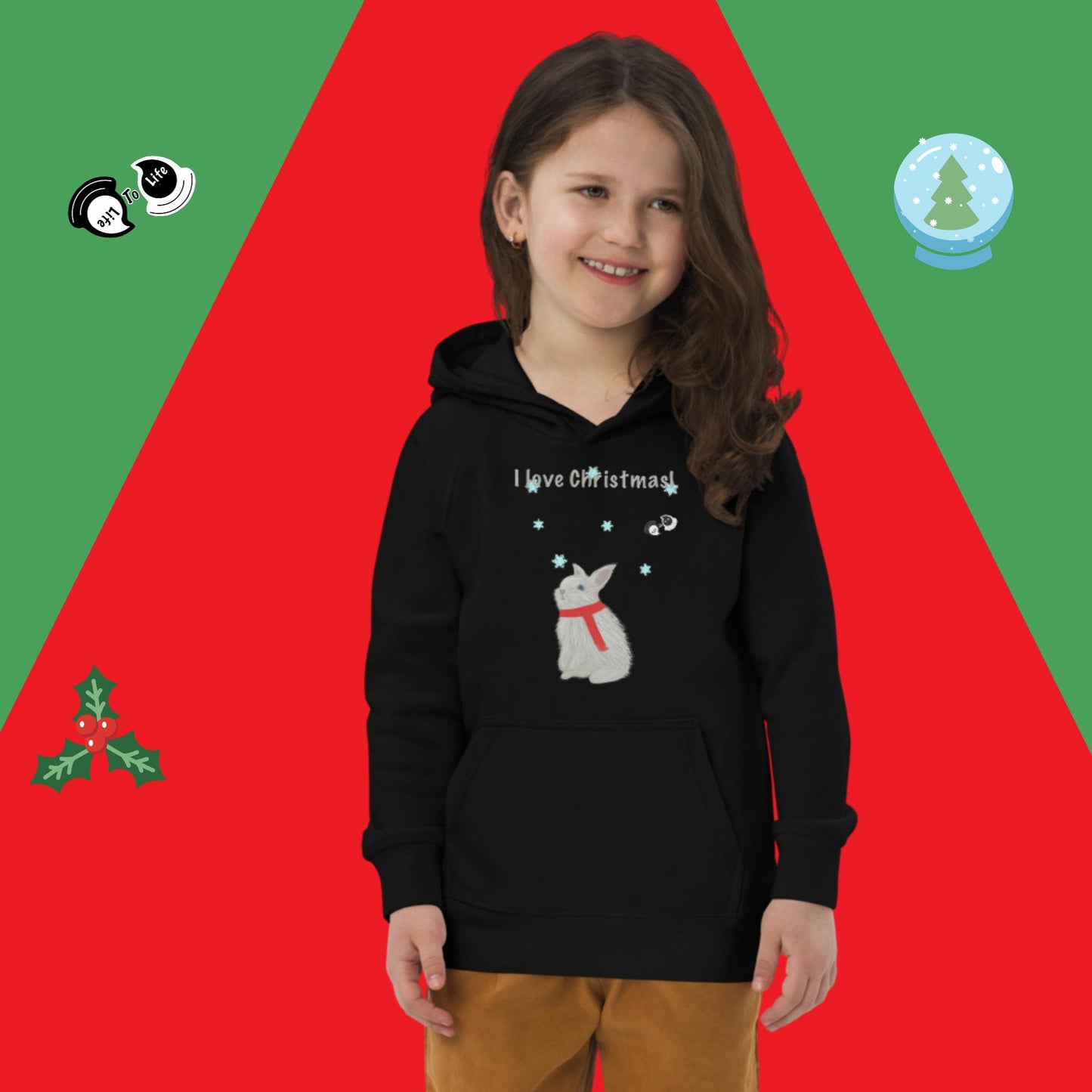 I love Christmas! Kids eco hoodie