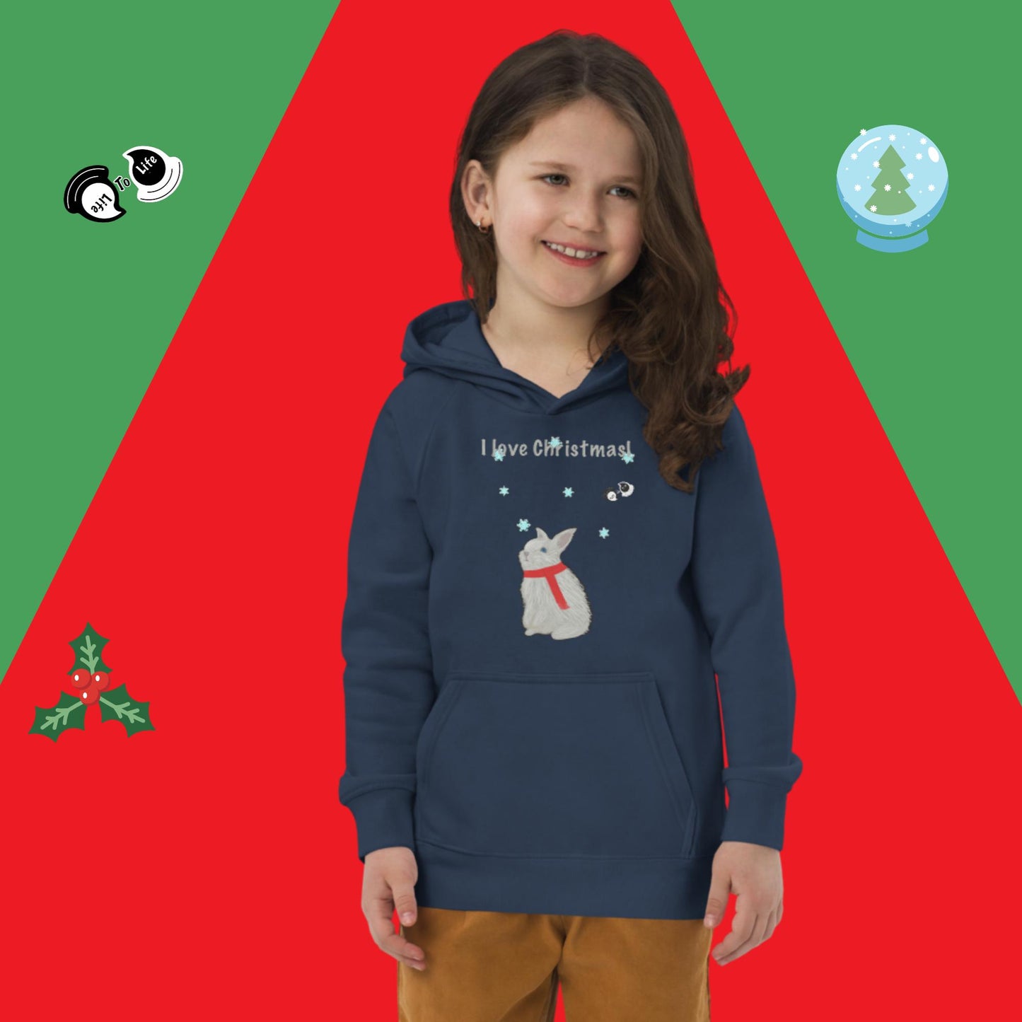 I love Christmas! Kids eco hoodie