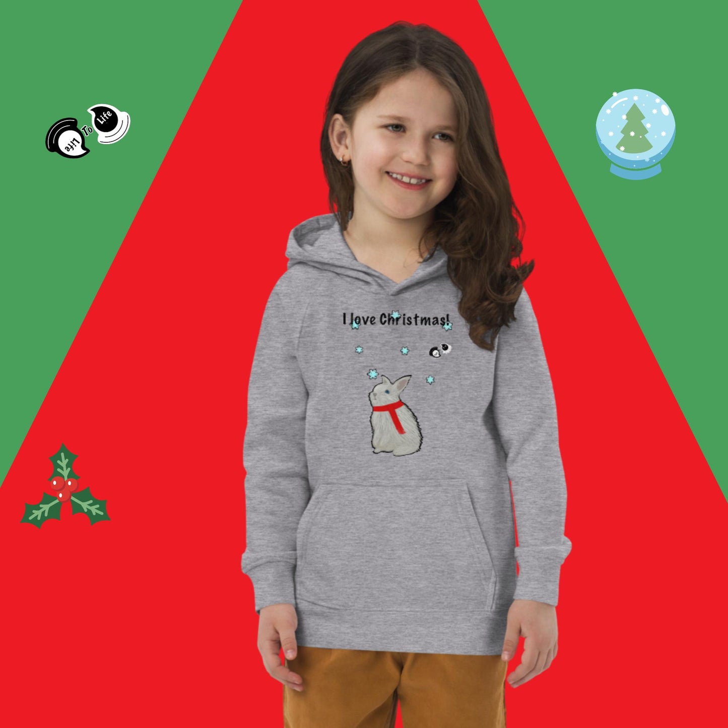 I love Christmas! Kids eco hoodie