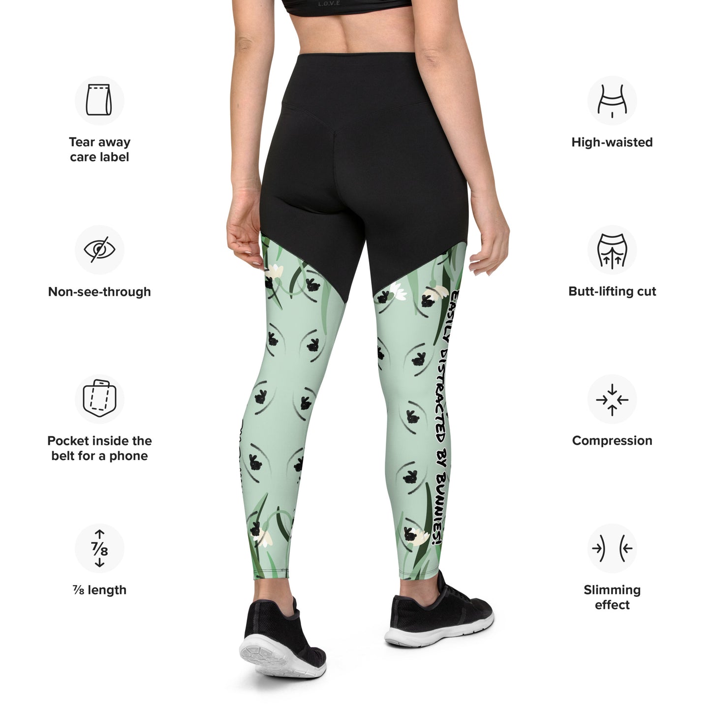 Easily distracted by bunnies! Women's sports Leggings