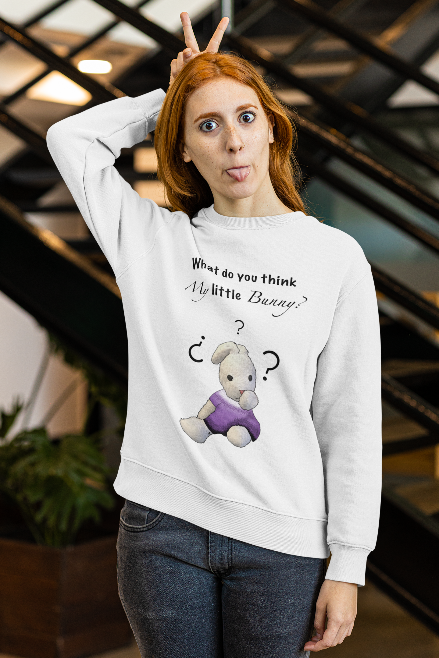 What do you think my little bunny? Unisex organic sweatshirt