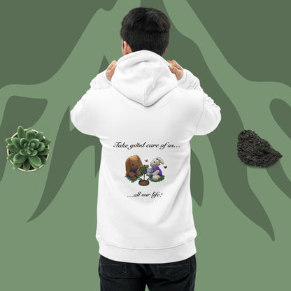 Take good care of us … Unisex essential eco hoodie