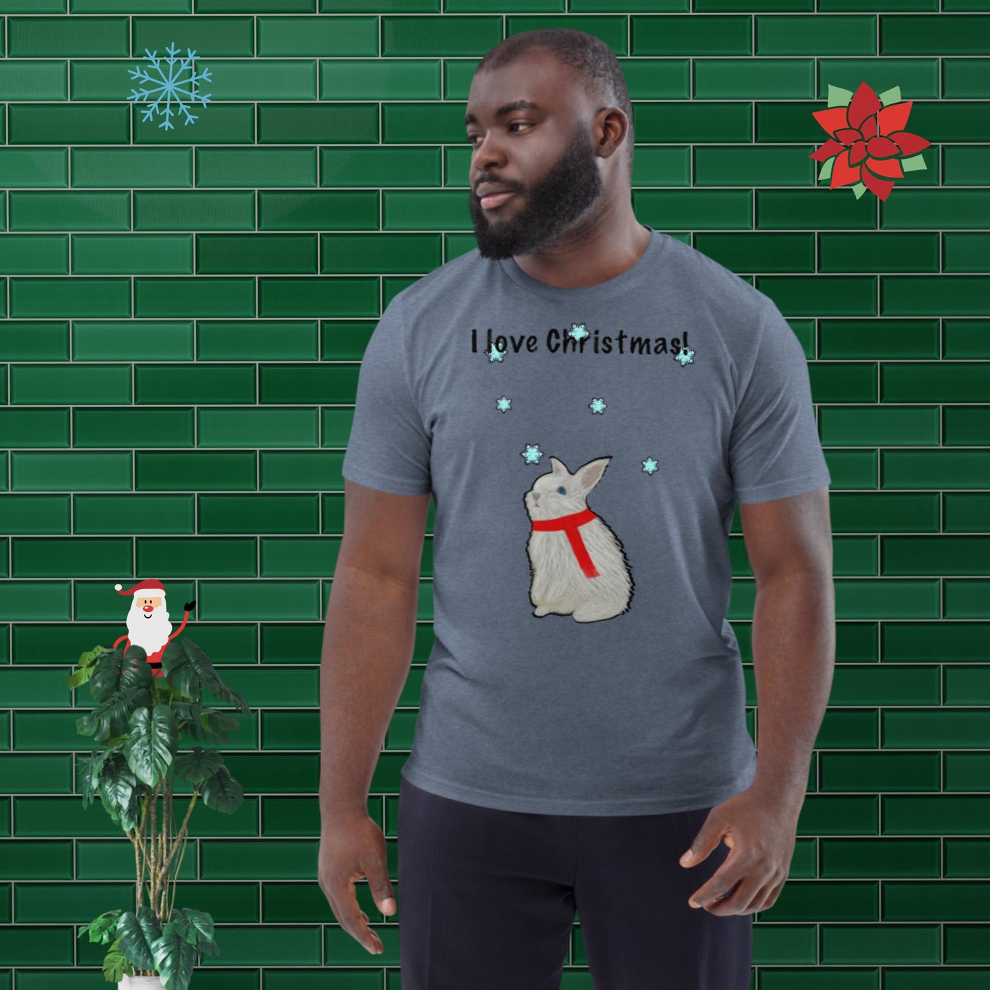 I love Christmas! Men unisex organic cotton t-shirt