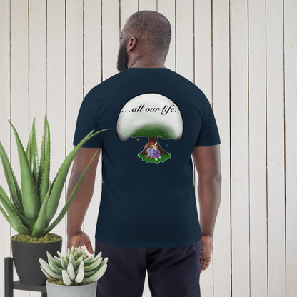 Take good care of us … all our life! Men unisex organic cotton t-shirt