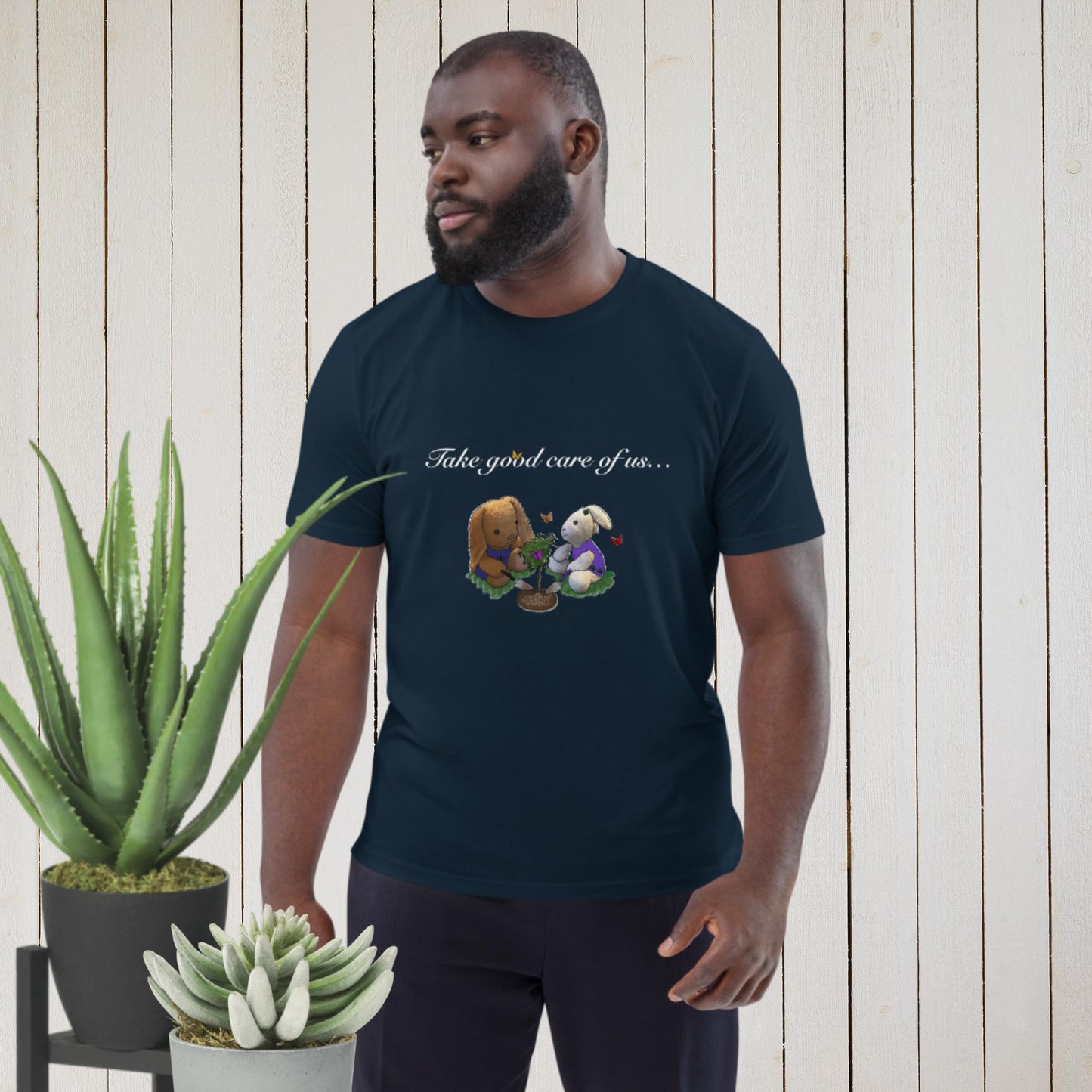 Take good care of us … all our life! Men unisex organic cotton t-shirt