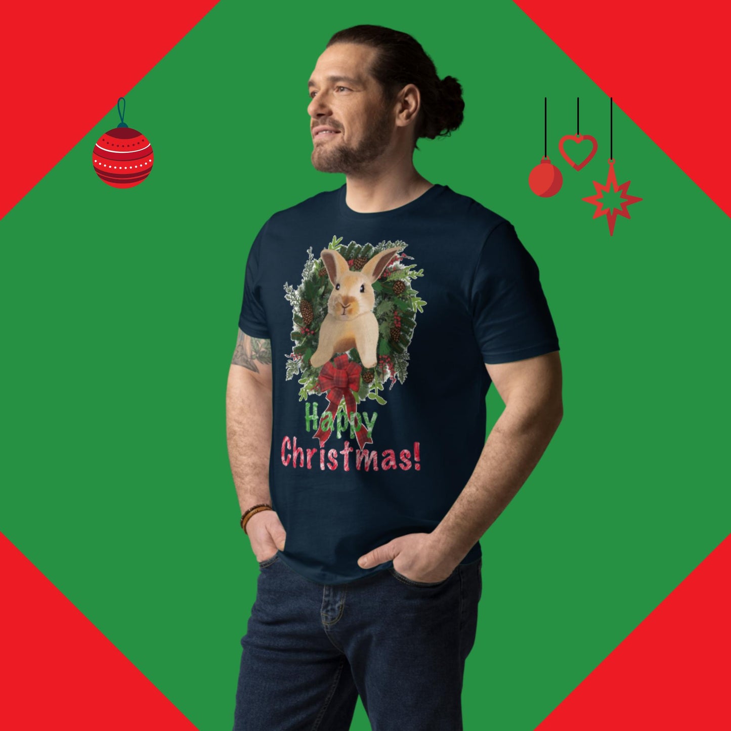 Happy Christmas! Men unisex organic cotton t-shirt