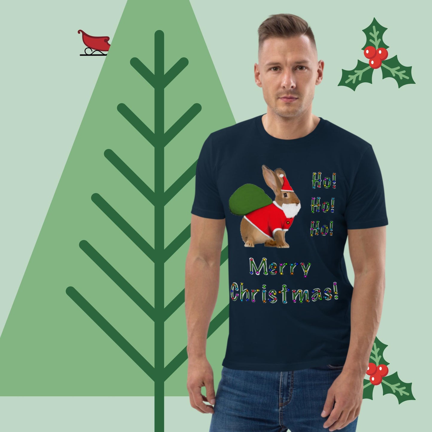 Ho! Ho! Ho! Merry Christmas! Men unisex organic cotton t-shirt