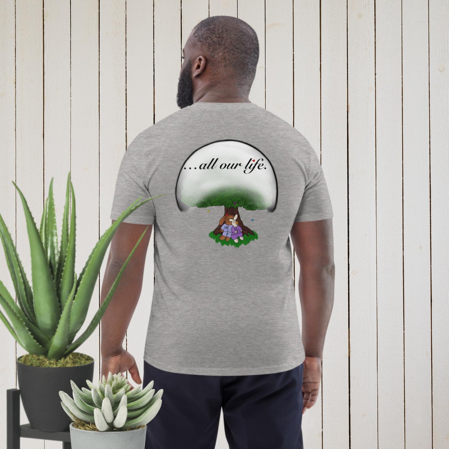 Take good care of us … all our life! Men unisex organic cotton t-shirt