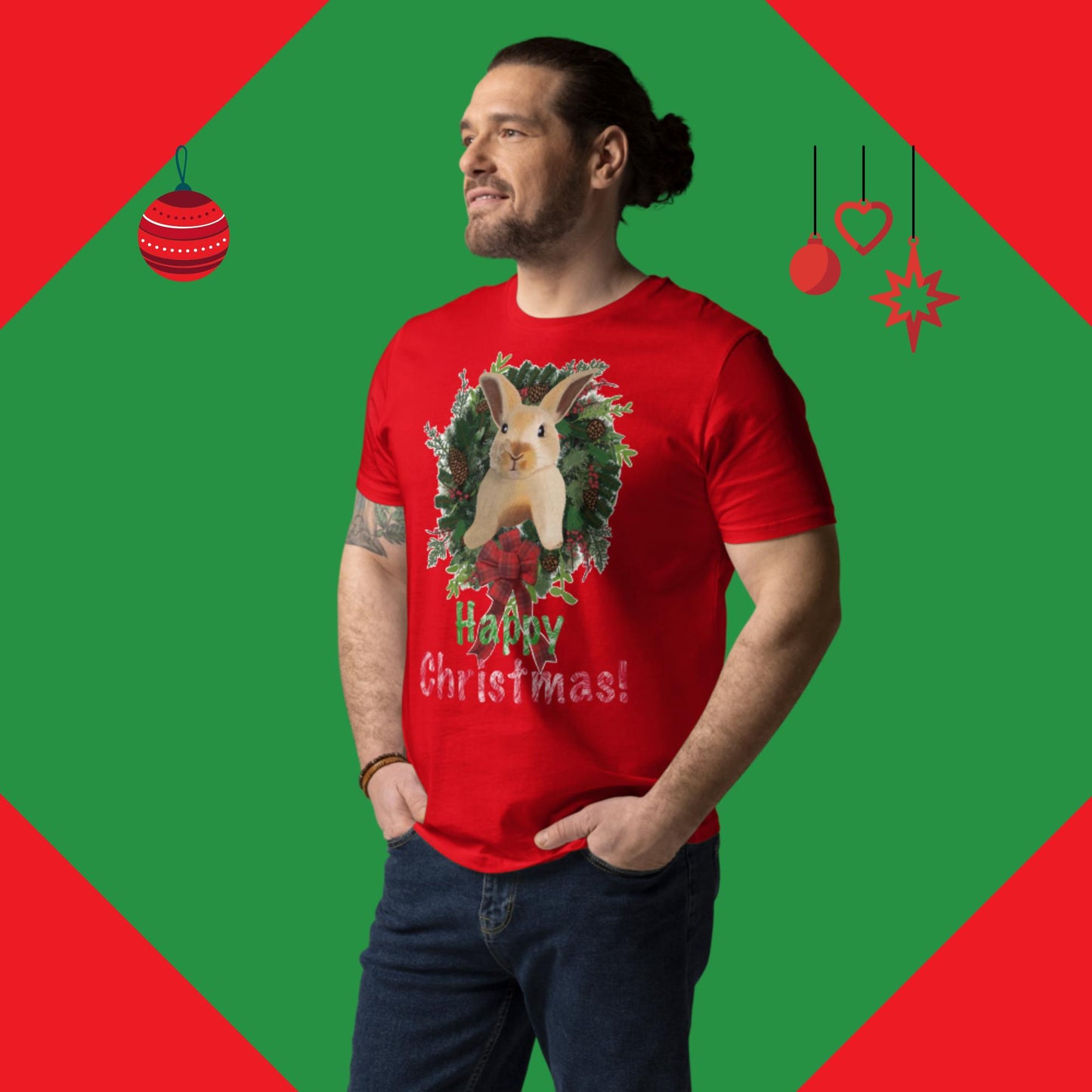 Happy Christmas! Men unisex organic cotton t-shirt