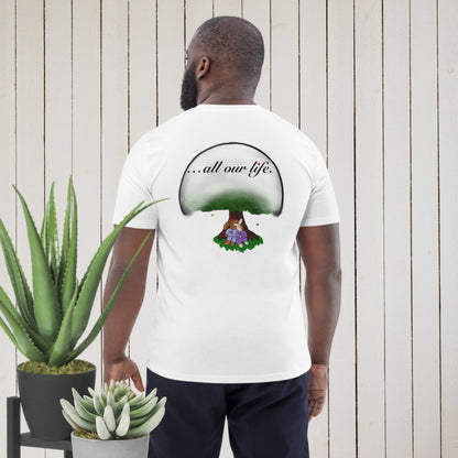 Take good care of us … all our life! Men unisex organic cotton t-shirt