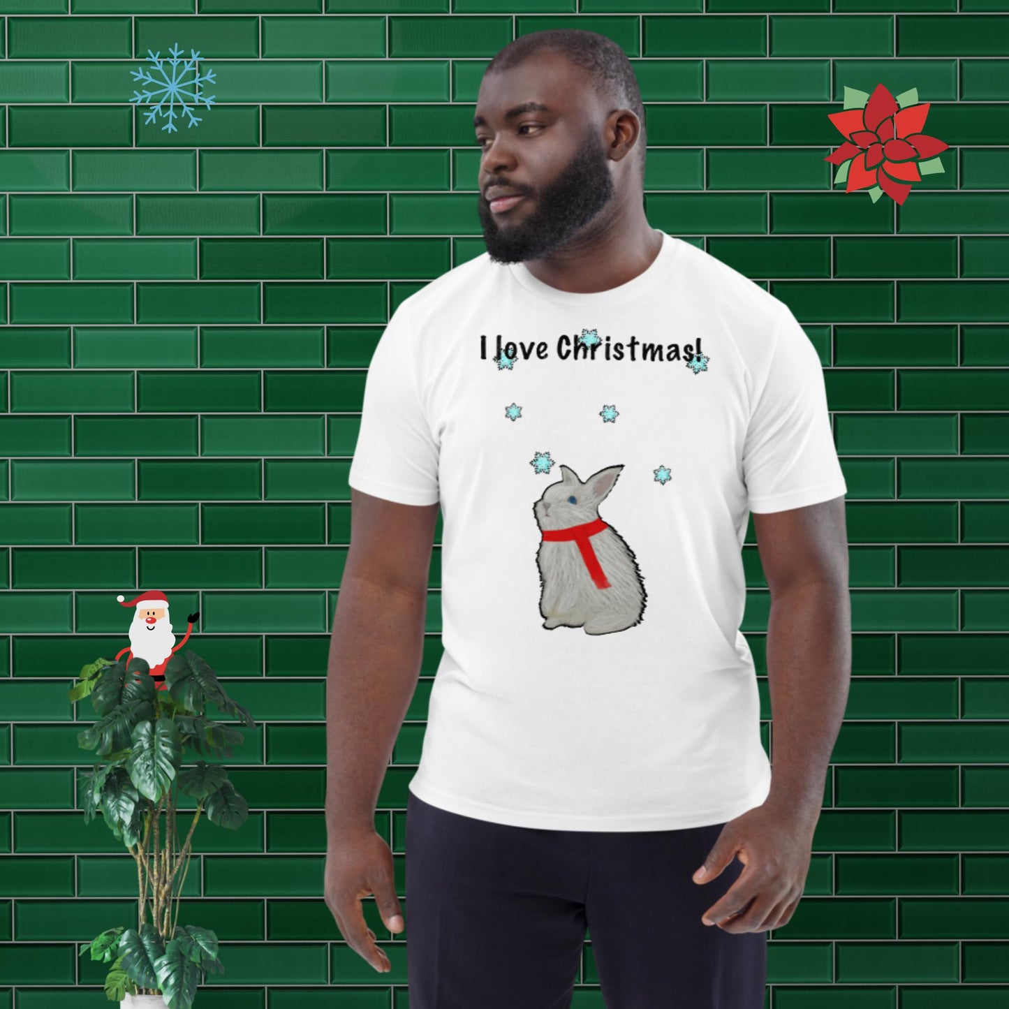 I love Christmas! Men unisex organic cotton t-shirt