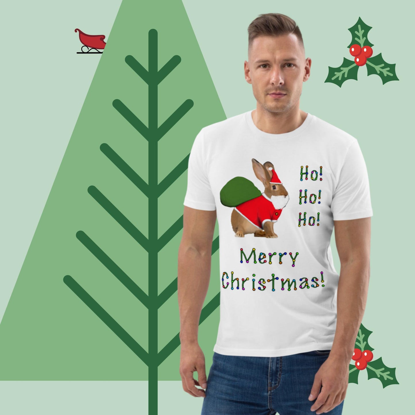 Ho! Ho! Ho! Merry Christmas! Men unisex organic cotton t-shirt