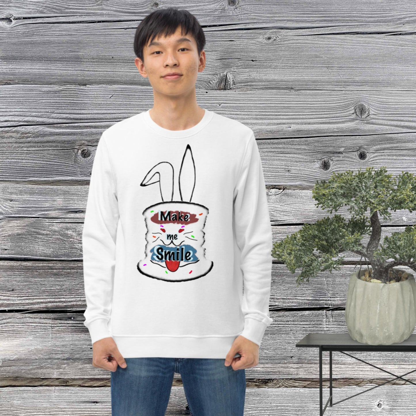 Make me smile! Unisex organic sweatshirt