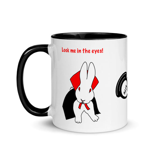 Look me in the eyes! Mug with Color Inside