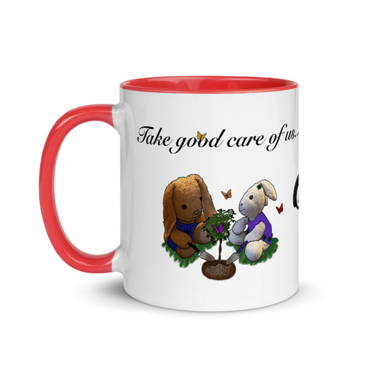 Take good care of us … all our life! Mug with Color Inside