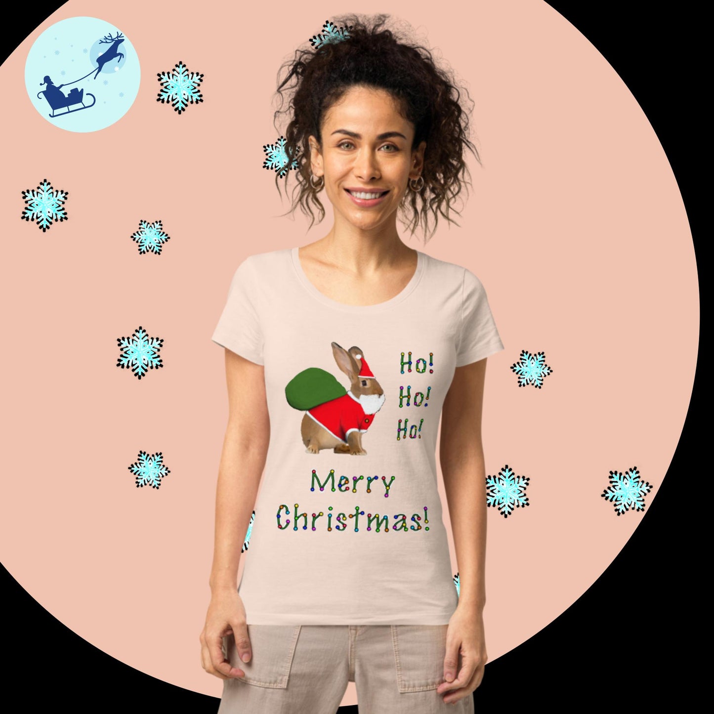 Ho! Ho! Ho! Merry Christmas! Women’s basic organic t-shirt