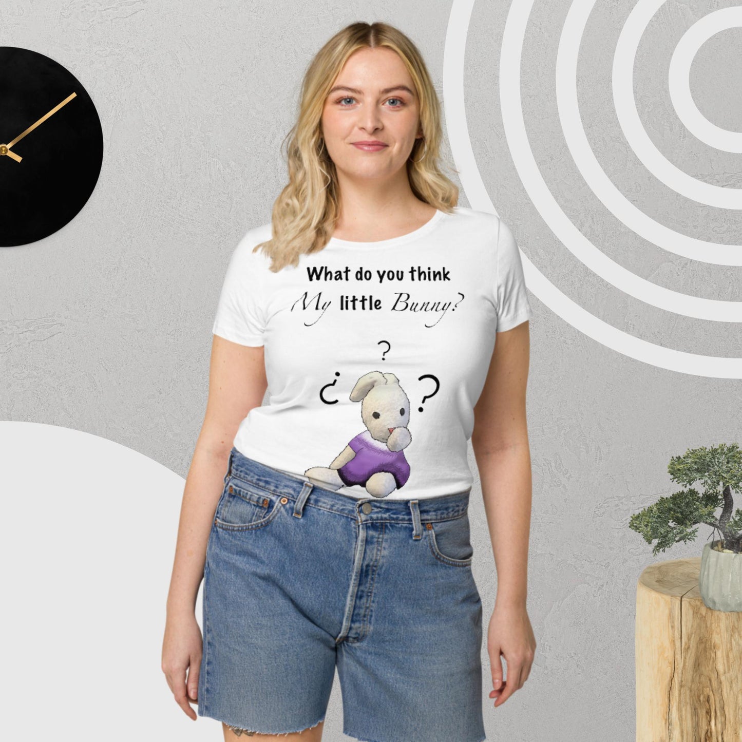 What do you think my little bunny? Women’s basic organic t-shirt