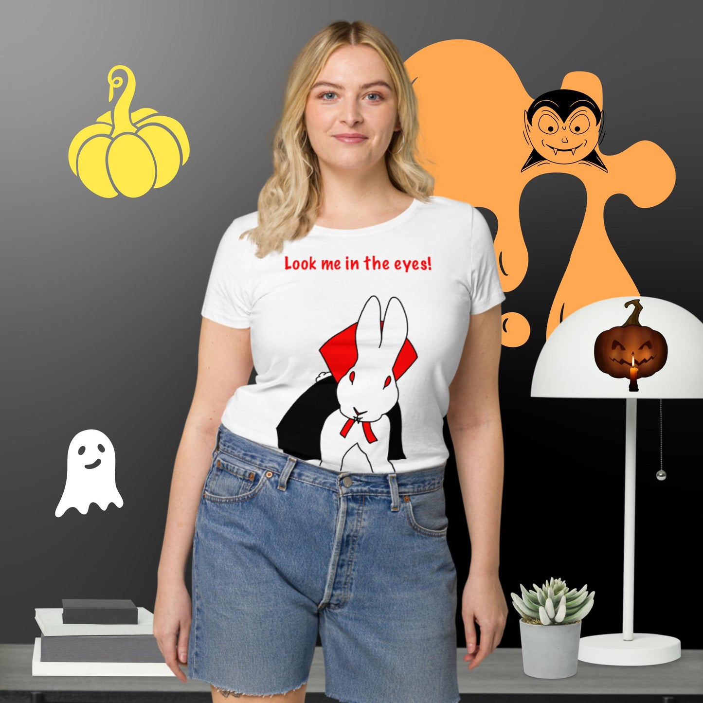 Look me in the eyes! Women’s basic organic t-shirt